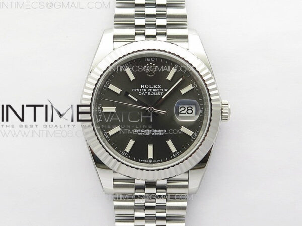 DateJust 41 126334 Clean 1:1 Best Edition 904L Steel Gray Stick Dial on Jubilee Bracelet VR3235