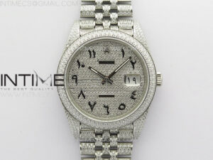 DateJust 41 126334 Full Paved Diamonds BP Best Edition Diamond Dial Arabic Markers on Jubilee Bracelet A2824