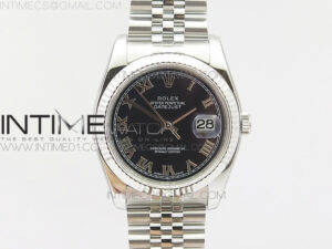 DateJust 36 SS 116234 ARF 1:1 Best Edition Black Dial Roman Markers on SS Jubilee Bracelet SH3135