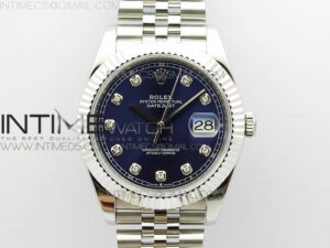 DateJust 41 126334 SS BP 1:1 Best Edition New Version Blue Crystal Markers Dial on Jubilee Bracelet