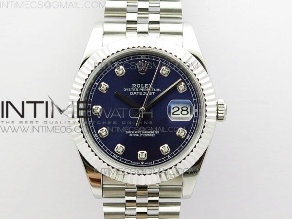DateJust 41 126334 SS BP 1:1 Best Edition New Version Blue Crystal Markers Dial on Jubilee Bracelet