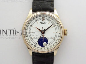 Cellini 50535 Moonphase RG GMF Best Edition White Dial on Brown Leather Strap A3195