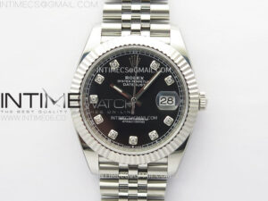 DateJust 41 126334 904L Steel NTF 1:1 Best Edition Black Dial Crystals Makers on Jubilee Bracelet VR3235