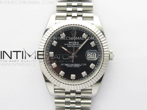 DateJust 41 126334 904L Steel NTF 1:1 Best Edition Black Dial Crystals Makers on Jubilee Bracelet VR3235