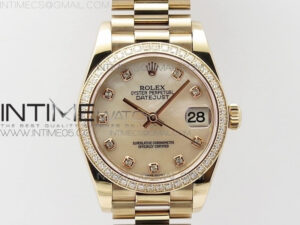 Datejust 31mm 278275 RG Dia Bezel BP Best Edition White MOP Crystal Markers Dial on RG President Bracelet