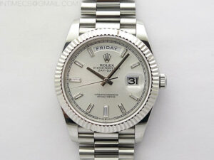 Day Date 40mm 228239 Gain Weight SS/tungsten APSF 1:1 Best Edition Silver Dial T Crystals Markers on SS President Bracelet A2836
