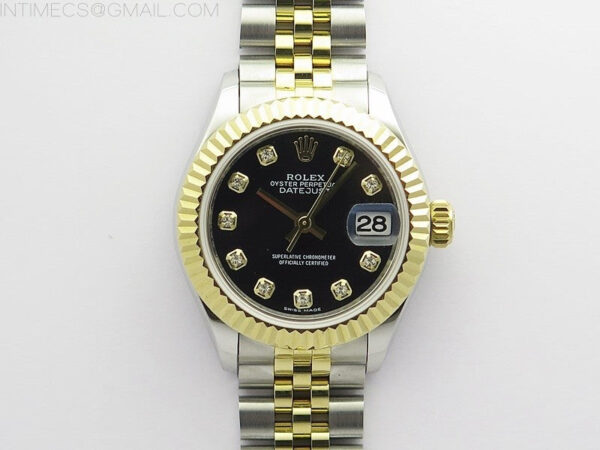 Datejust 28mm 279173 SS/YG BP Best Edition Black Crystals Markers Dial on SS/YG Jubilee Bracelet ETA2671