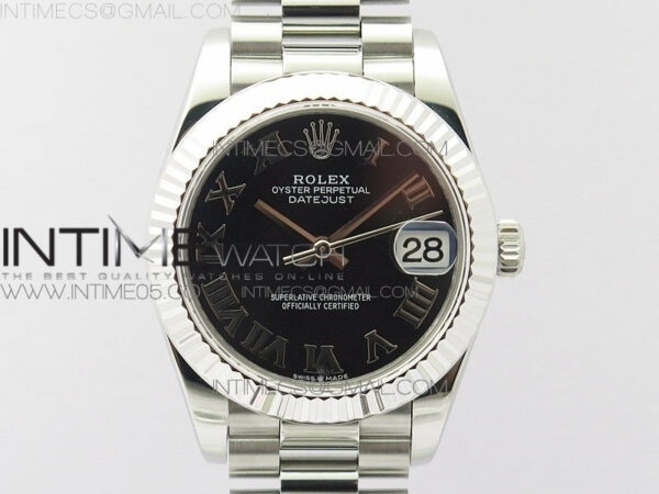 Datejust 31mm 278275 SS BP Best Edition Black Roman Markers Dial on SS President Bracelet
