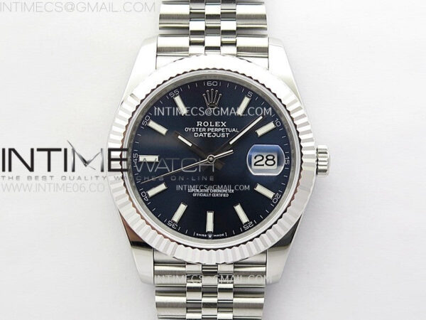 DateJust 41mm 126334 904 SS ARF 1:1 Best Edition Blue Dial Sticks Markers on Jubilee Bracelet SH3235