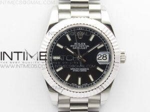 Datejust 31mm 278275 SS BP Best Edition Black Stick Markers Dial on SS President Bracelet