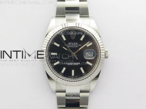 DateJust 41 126334 Clean 1:1 Best Edition 904L Steel Black Stick Dial on Oyster Bracelet VR3235