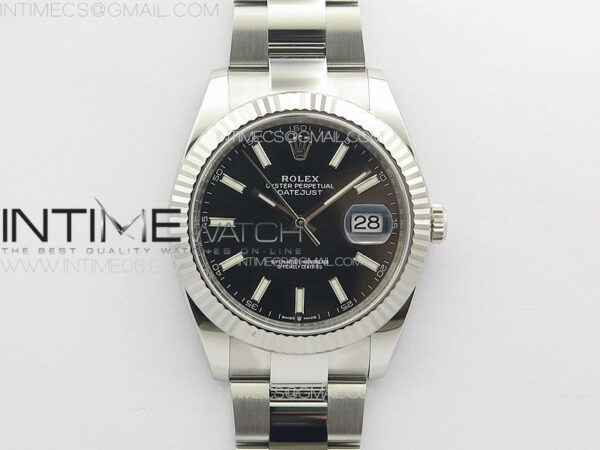 DateJust 41 126334 Clean 1:1 Best Edition 904L Steel Black Stick Dial on Oyster Bracelet VR3235