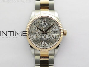 DateJust 31mm 72610 SS/RG APSF Best Edition Blue Flowers Crystals Dial on Oyster Bracelet A2824