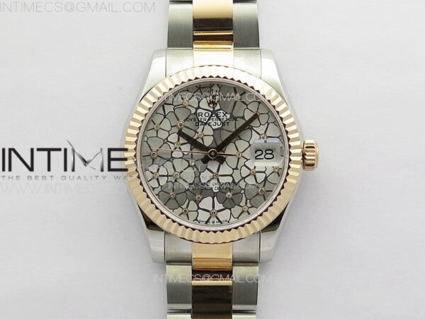 DateJust 31mm 72610 SS/RG APSF Best Edition Blue Flowers Crystals Dial on Oyster Bracelet A2824