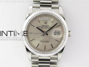 Day-Date 36 128239 SS BP Best Edition Silver Sticks Markers Dial on SS President Bracelet