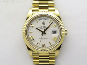 Day Date 40mm 228238 Gain Weight YG/tungsten APSF 1:1 Best Edition White Dial Roman Markers on YG President Bracelet A2836