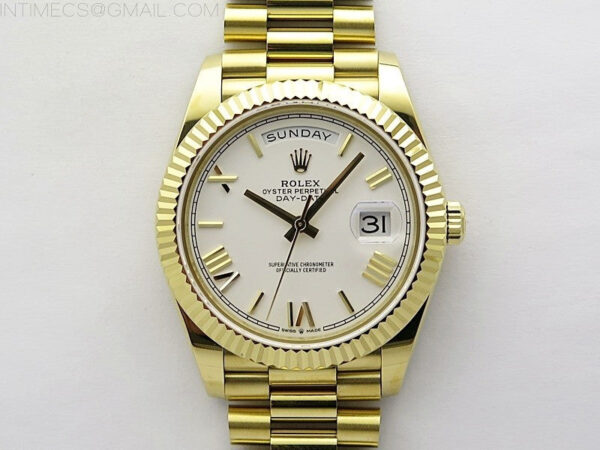 Day Date 40mm 228238 Gain Weight YG/tungsten APSF 1:1 Best Edition White Dial Roman Markers on YG President Bracelet A2836