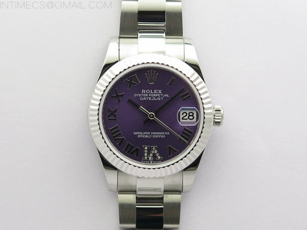 Datejust 31mm 278273 SS BP Best Edition Purple Roman Markers Dial on Oyster Bracelet
