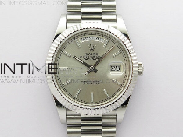 Day-Date 40mm 228239 BP New Dial Version 904 SS Silver Stick Markers Dial on SS President Bracelet A2836