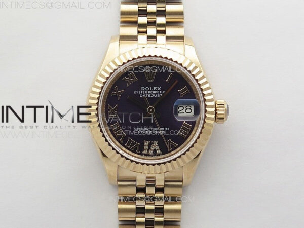 Datejust 28mm 279179 RG APSF Best Edition Blue Dial Roman Markers on SS Jubilee Bracelet NH05