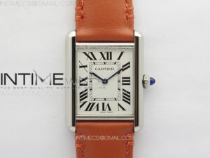 Tank Louis Ladies 25mm SS 8848F 1:1 Best Edition White Dial on Orange Leather Strap Ronda Quartz