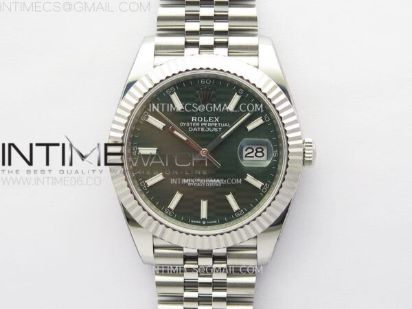 DateJust 41 126334 904L Steel NTF 1:1 Best Edition Green Fluted Dial on Jubilee Bracelet VR3235