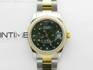 DateJust 31mm 72610 Crystals Bezel SS/YG APSF Best Edition Blue Flowers Crystals Dial on Oyster Bracelet A2824