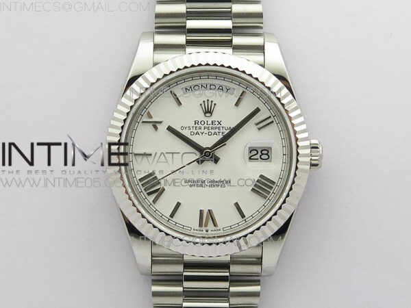Day-Date 40mm 228239 BP New Dial Version 904 SS White Roman Markers Dial on SS President Bracelet A2836