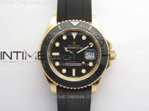 Yacht-Master 126655 RG C+F 1:1 Best Edition Black Ceramic Bezel on Oysterflex Rubber Strap VR3235