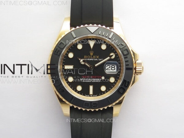 Yacht-Master 126655 RG C+F 1:1 Best Edition Black Ceramic Bezel on Oysterflex Rubber Strap VR3235