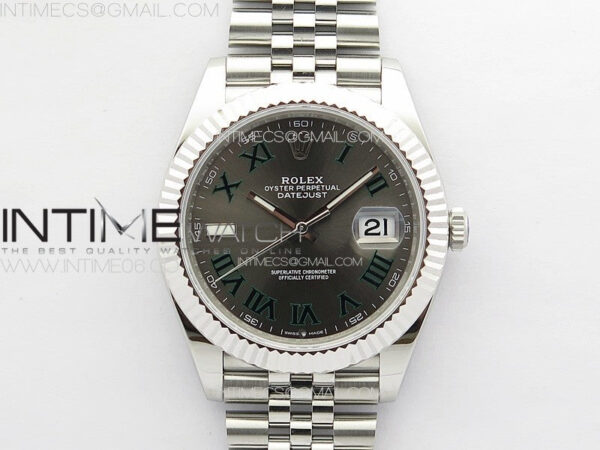 DateJust 41 126334 ZF 1:1 Best Edition 904L Steel Gray Dial Roman Marker on Jubilee Bracelet A2824 (Free Key Ring)
