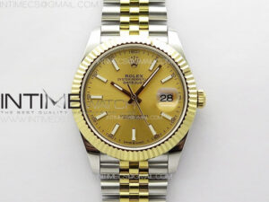 DateJust 41MM 126334 SS/YG APSF 1:1 Best Edition Gold Dial Sticks Markers on SS Jubilee Bracelet SA3235