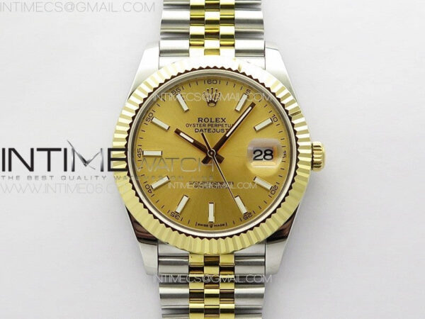 DateJust 41MM 126334 SS/YG APSF 1:1 Best Edition Gold Dial Sticks Markers on SS Jubilee Bracelet SA3235