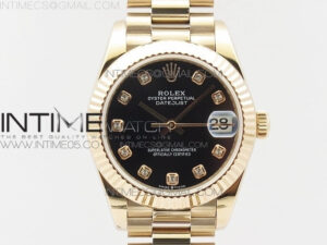 Datejust 31mm 278275 RG BP Best Edition Black Crystal Markers Dial on RG President Bracelet