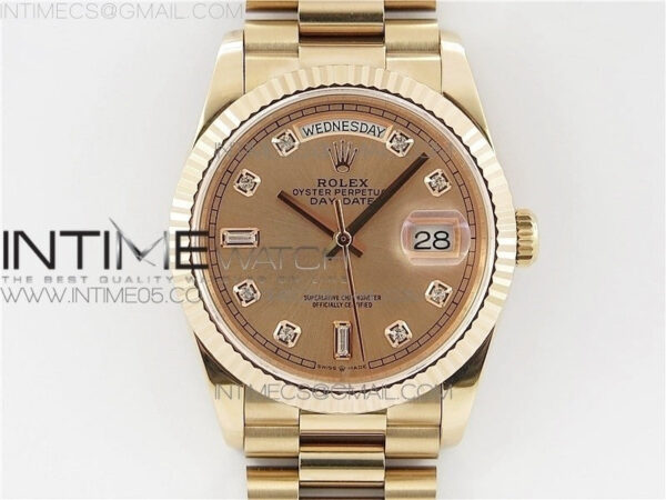 Day-Date 36 128239 RG BP Best Edition Pink Gold Crystal Markers Dial on RG President Bracelet
