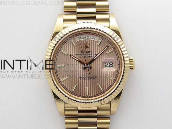 Day-Date 40mm 228239 BP New Dial Version 904 RG Texure Stick Markers Dial on RG President Bracelet A2836