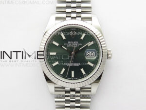 DateJust 41 126334 904L SS Clean 1:1 Best Edition Green Sticks Dial on Jubilee Bracelet VR3235