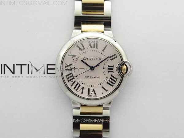 Ballon Bleu 36mm SS/RG K3F 1:1 Best Edition White MOP Dial on SS Bracelet A076