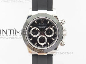 Daytona 116500LN JH Best Black Dial On Rubber Strap A4130 (Free XS rubber strap)