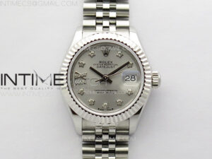 Datejust 28mm 279179 SS APSF Best Edition Silver Dial Stars Crystals Markers on SS Jubilee Bracelet NH05