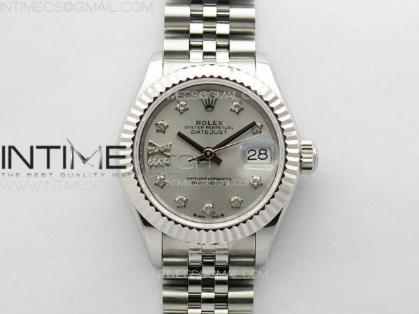 Datejust 28mm 279179 SS APSF Best Edition Silver Dial Stars Crystals Markers on SS Jubilee Bracelet NH05