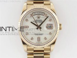 Day-Date 36 128239 RG BP Best Edition White MOP Crystal Markers Dial on RG President Bracelet