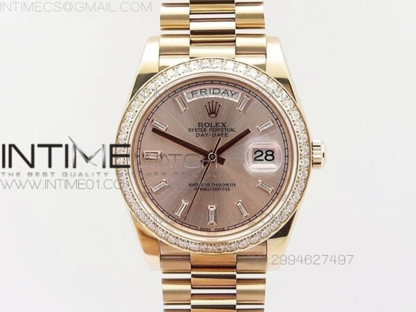 Day-Date 40 RG BP 1:1 Best 228239 RG Diamond Sticks Dial Bezel on SS Bracelet