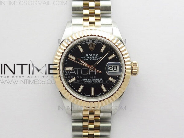 Datejust 28mm 279173 SS/RG BP Best Edition Black Stick Markers Dial on SS/RG Jubilee Bracelet ETA2671