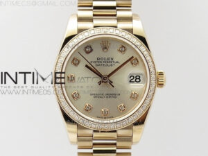 Datejust 31mm 278275 RG Dia Bezel BP Best Edition Silver Crystal Markers Dial on RG President Bracelet