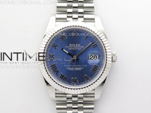 DateJust 41 126334 ZF 1:1 Best Edition 904L Steel Blue Dial Roman Marker on Jubilee Bracelet A2824 (Free Key Ring)