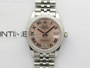 DateJust 31mm 178271 SS Crystal Bezel APSF Best Edition Pink Dial Roman Markers on Jubilee Bracelet A2824