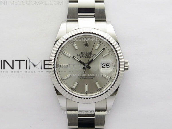 DateJust 41 126334 NTF 1:1 Best Edition 904L Steel Silver Stick Dial on Oyster Bracelet VR3235