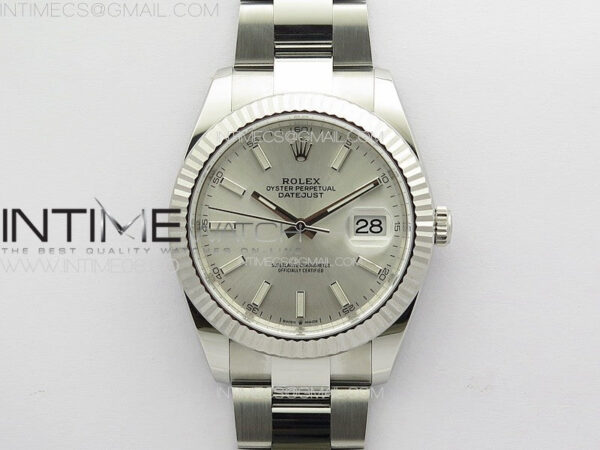 DateJust 41 126334 Clean 1:1 Best Edition 904L Steel Silver Stick Dial on Oyster Bracelet VR3235