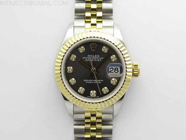 Datejust 28mm 279173 SS/YG BP Best Edition Gray Crystals Markers Dial on SS/YG Jubilee Bracelet ETA2671